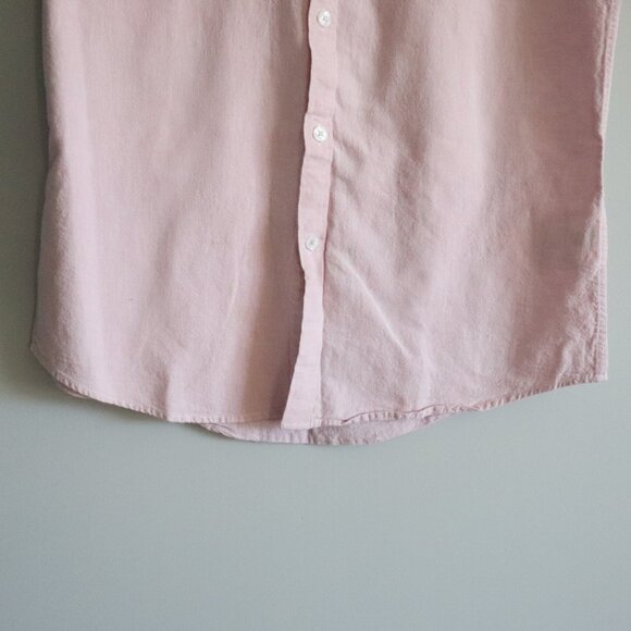 Steel & Jelly Mens Pink Sz M Linen Collared Button Down Short Sleeve Top - Picture 9 of 12